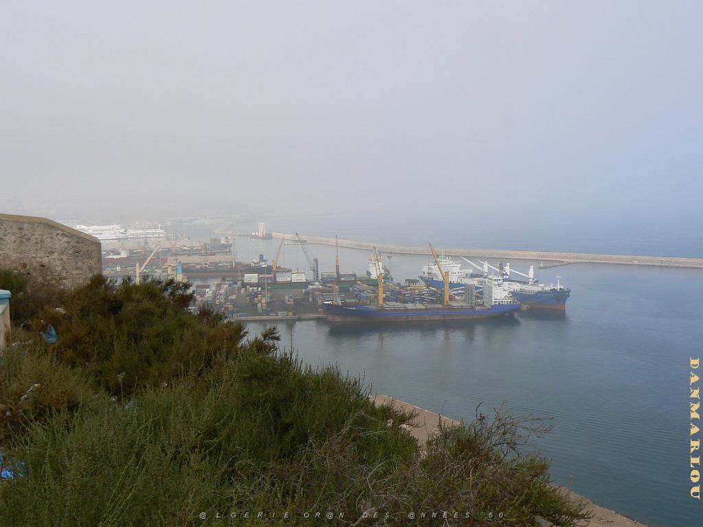 ORAN 2009 le port d'Oran sous la brume.jpg